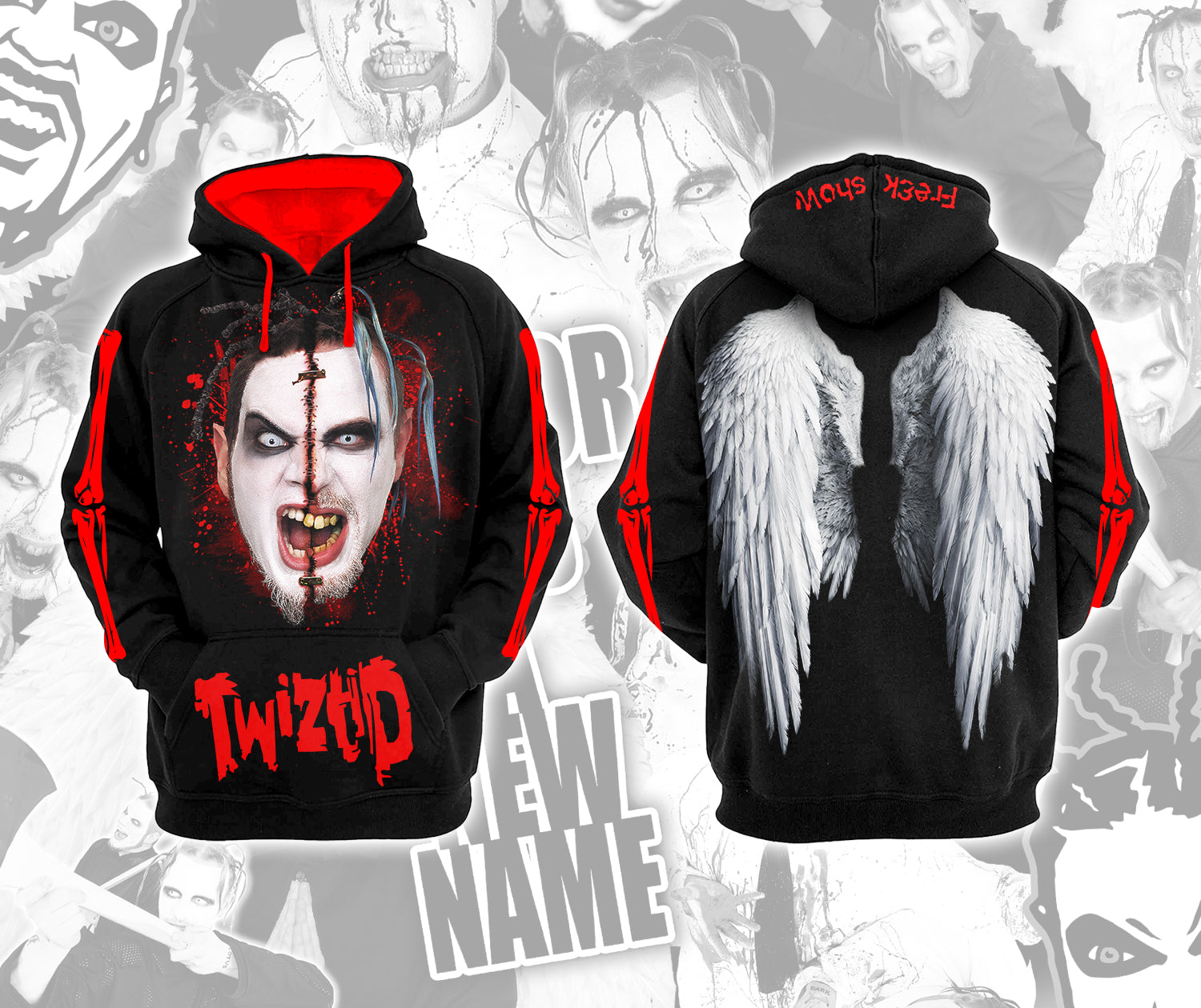 Twiztid Freek Show Split Face & Wings Sublimated Hoodie – MNE Store
