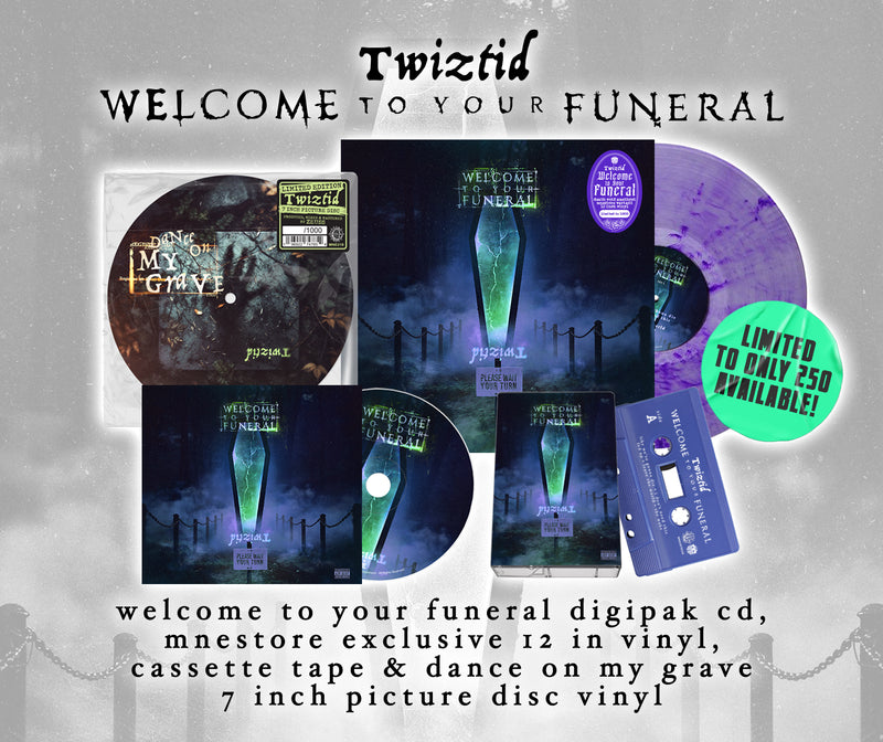 Twiztid "welcome to your funeral" CD, Cassette, Vinyl, & 7" Bundle