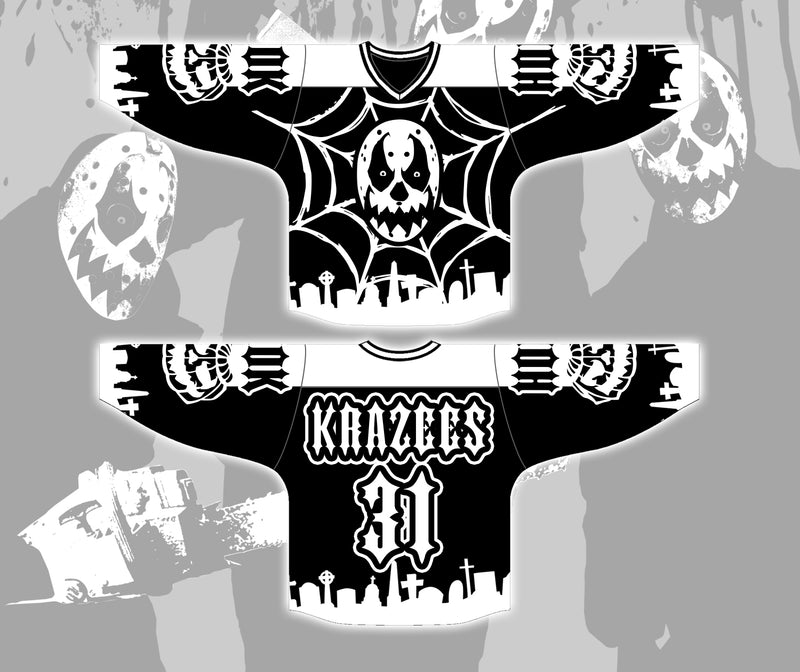 HOK Black & White Sublimated/Embroidered Hockey Jersey