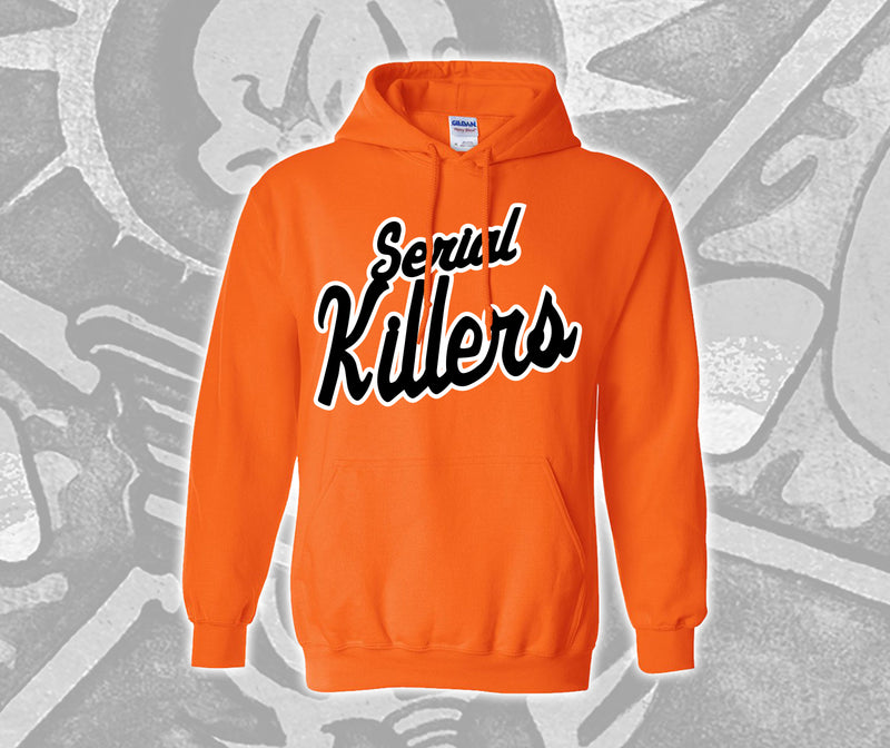 Twiztid Orange and White Serial Killers Script Logo Embroidered Hoodie