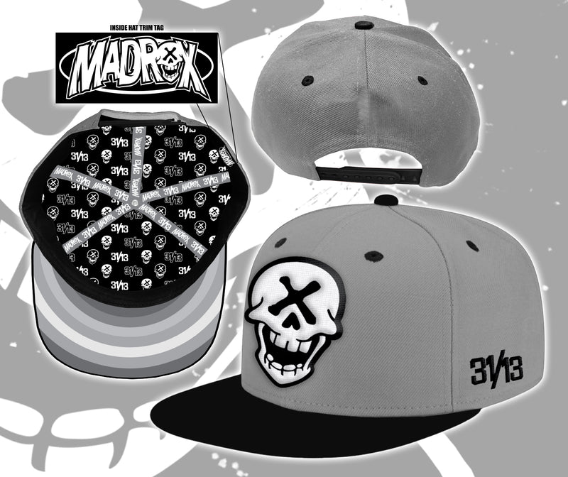 Gray Madrox 31/13 "The Great Skull" Snapback Hat