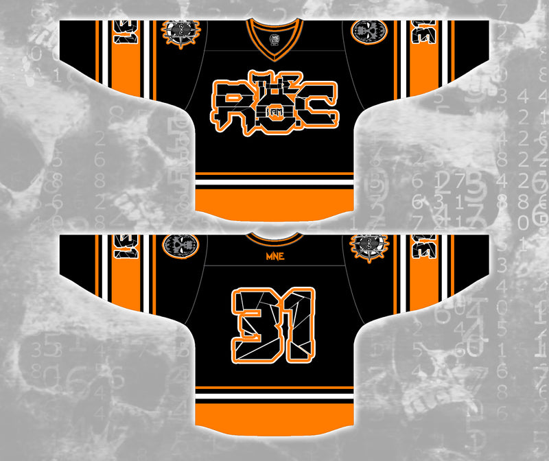 The R.O.C. 31 Black & Orange Sublimated Hockey Jersey