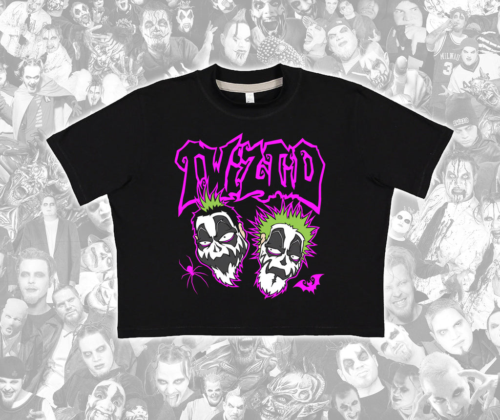 perimetron Tシャツ 20 MIND CHANGER 20 Ladies Twizitd 2025 Cartoon Faces Crop Top Shirt – MNE Store