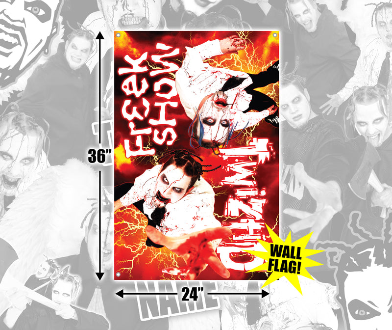 Twiztid Freek Show Bloody Lightning 24x36" Flag