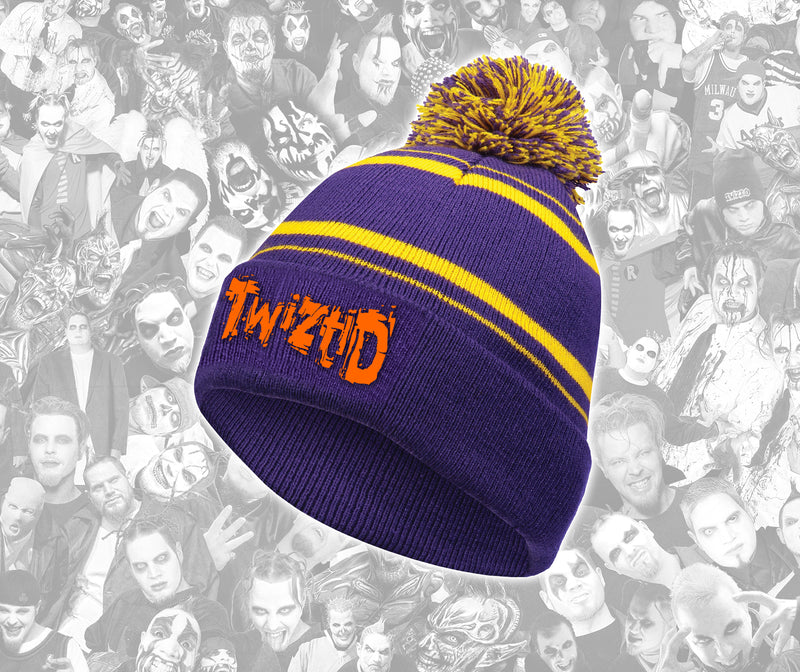 Twiztid Purple, Yellow & Orange Freek Show Puff Ball Hat