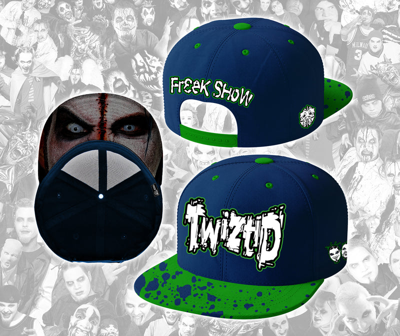 Twiztid Navy & Green  "Freek Show" Snapback with Under Brim Photo