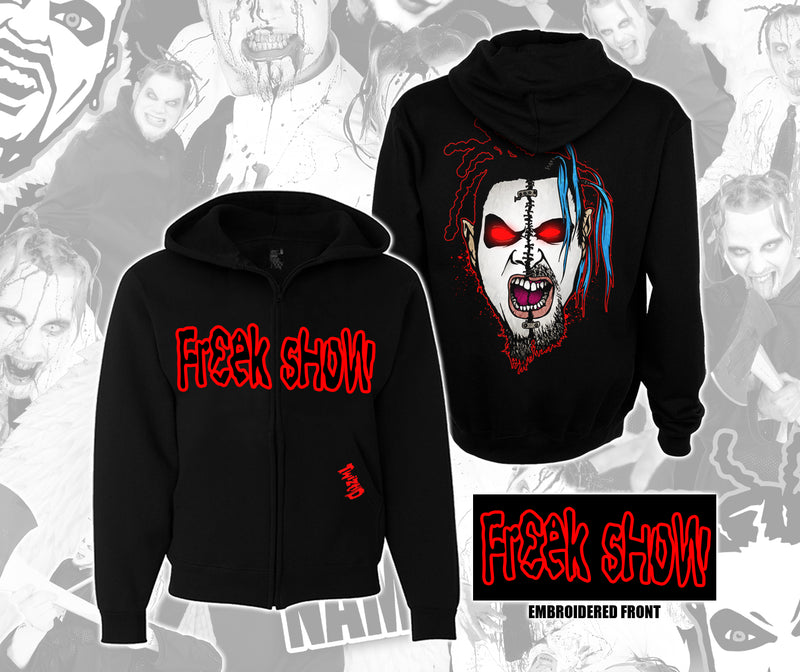 Twiztid Embroidered Freek Show Outline Logo Zip-Up Hoodie