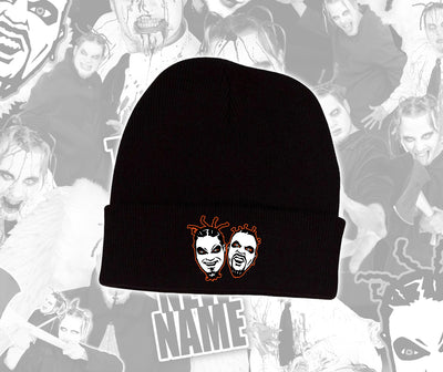 Black & Orange/White Freek Show Faces Beanie