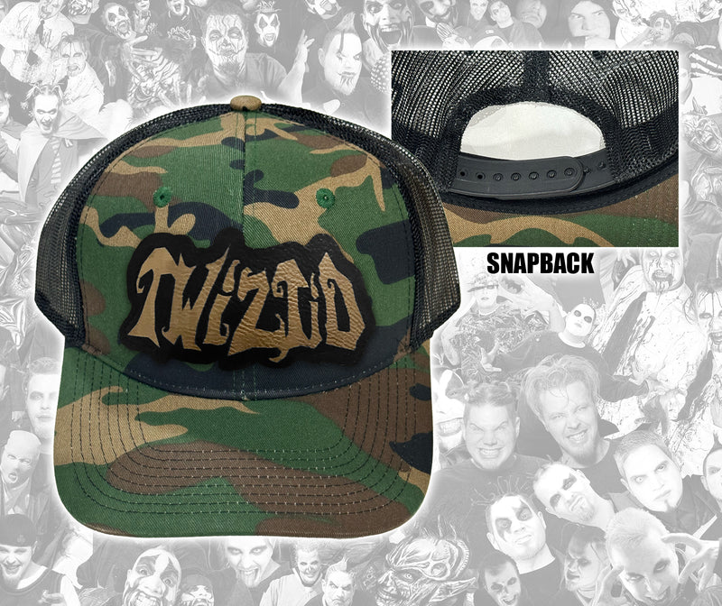 Twiztid Camo Hat With Leather Mostasteless Patch