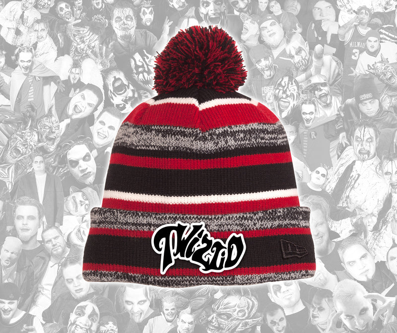 Twiztid Red, Black, & White Mostasteless Wavy Logo Puff Ball Hat