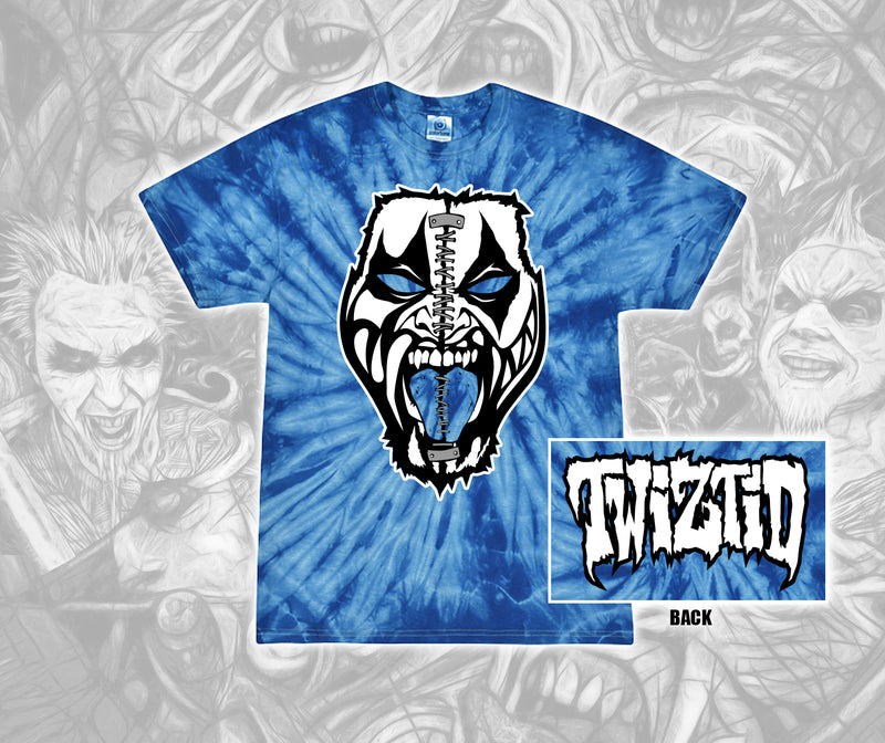 Twiztid "The Darkness" Split Face Blue Tie Dye Shirt