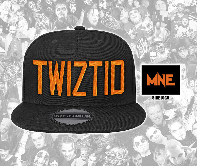 TWIZTID Black & Orange Text Logo Snapback