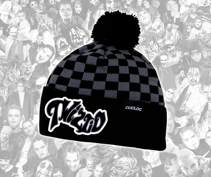 Twiztid Black & Gray Wavy Mostasteless Logo Checkered Beanie