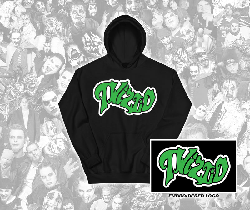 Twiztid Mostasteless Green Wavy Logo Embroidered Hoodie