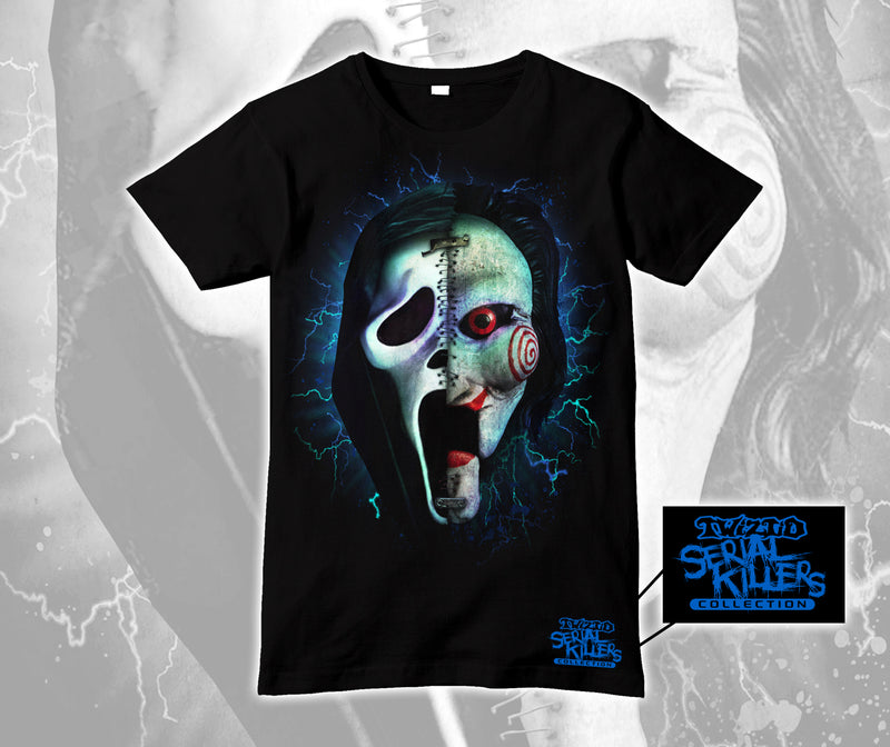 TSK Collection Ghostface/Jigsaw Split Face Shirt